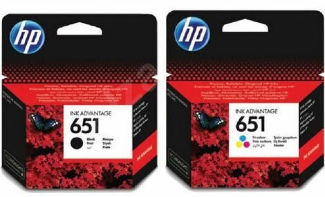 HP 651 Black And Coloured Original Ink Advantage Cartridge