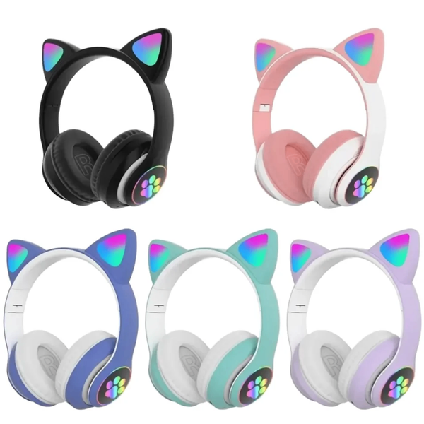 Casque audio oreille de chat LED