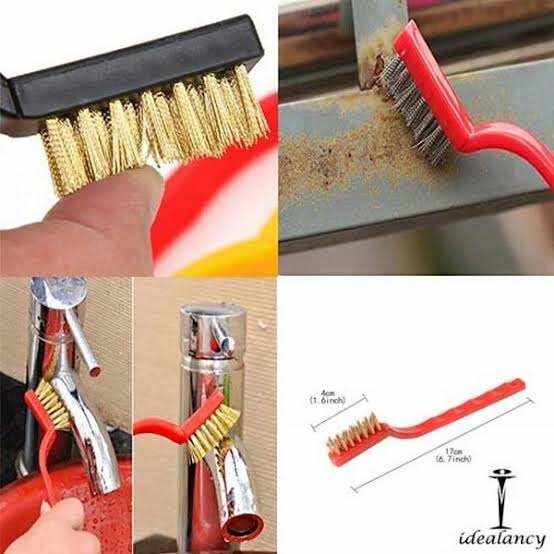 3PCS Small Brush Set Cleaning Brushes Iron Nylon Copper Wire for Car Kitchen Gas Stove Cleaning