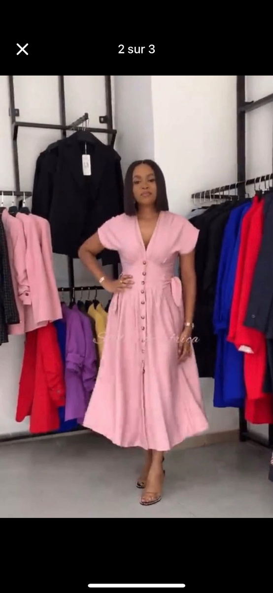 Robe chemise rose élégante