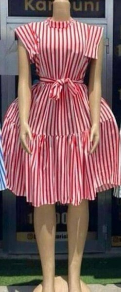 Red striped dress