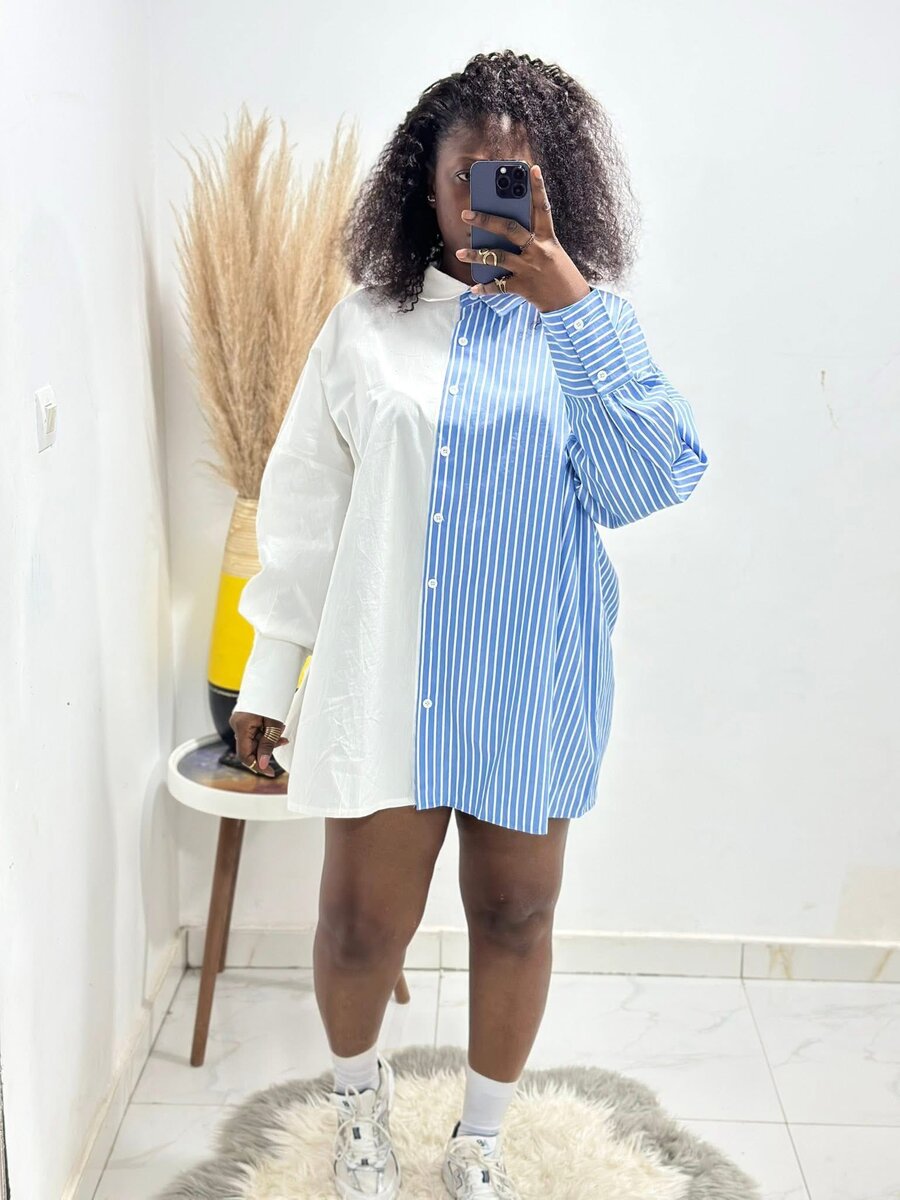 Robe Chemise Élégante Rayée