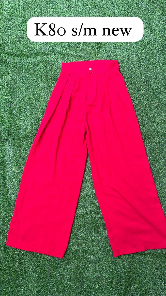 Bright pink wide trousers