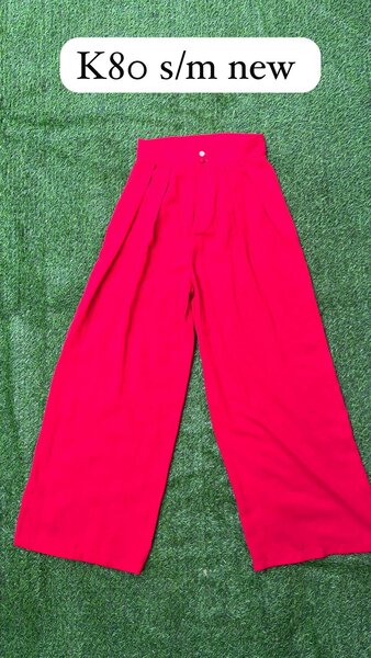 Bright pink wide trousers