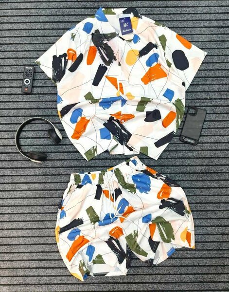 Ensemble short homme tropical