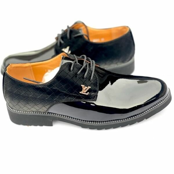 Formal Luis Vuitton Men Loafer Leather Lace-up Shoe