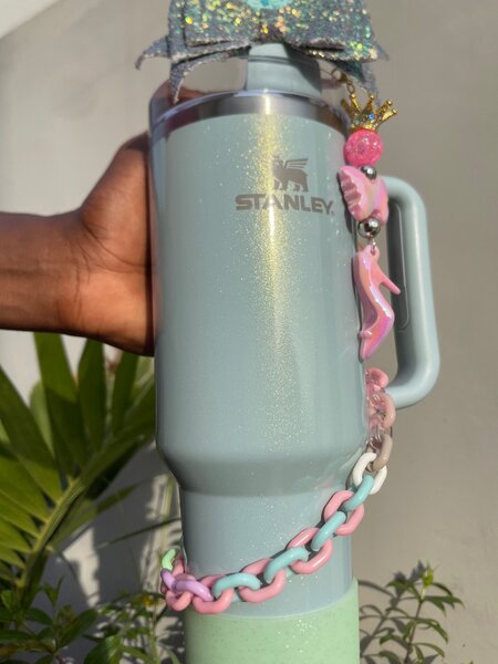 Mint Green Stanley Tumbler with accessories 40oz