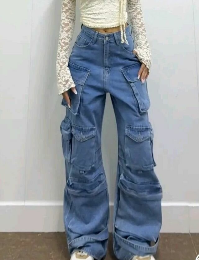 Jean cargo tendance femme