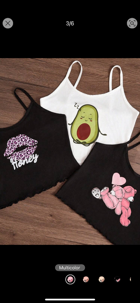 Cartoon print camisole Pajamas