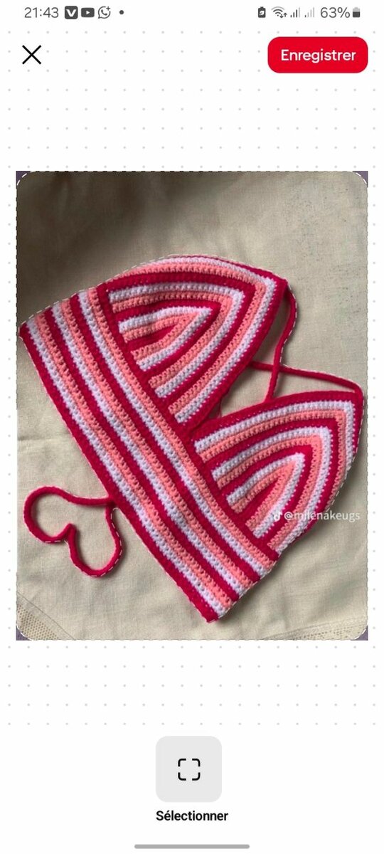 Top crochet coloré femme