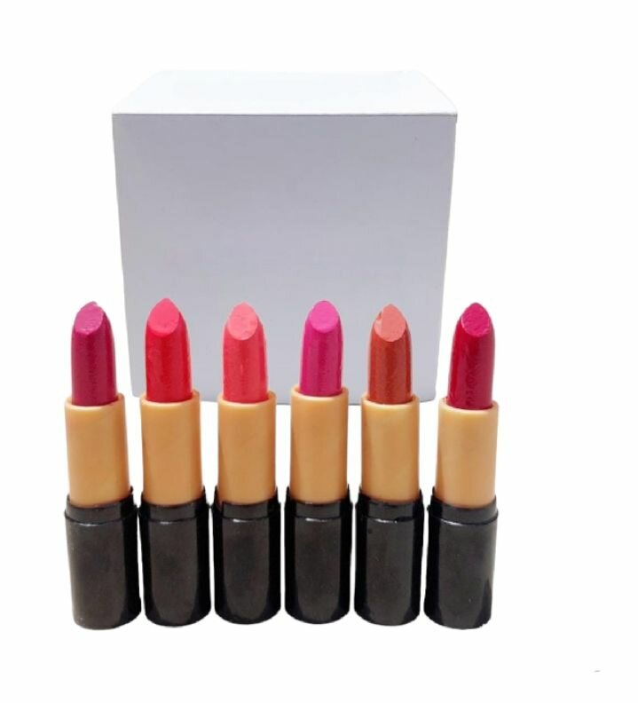 Pack of 6 matte lipsticks for girls - Multicolor
