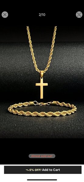 Collier Croix Doré