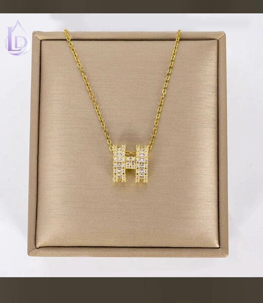 Gold Initial 'H' Necklace