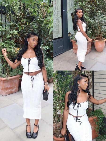 Robe élégante en dentelle blanche