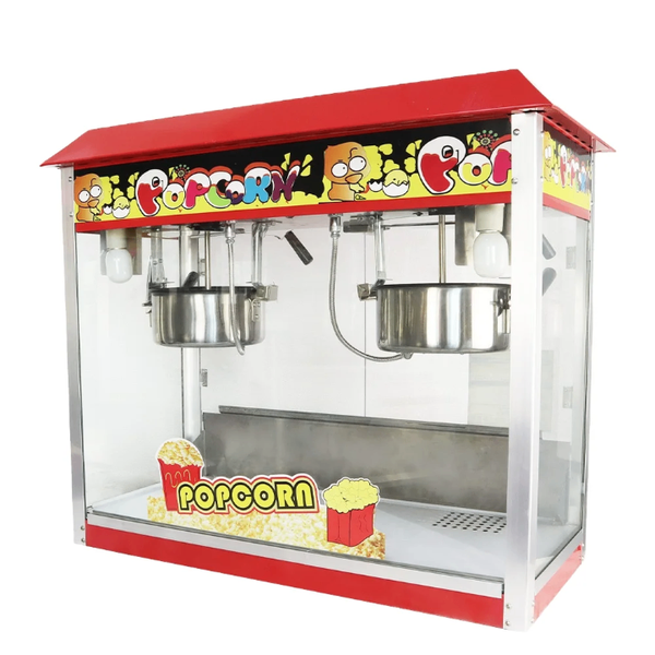Machine à pop-corn double cuve