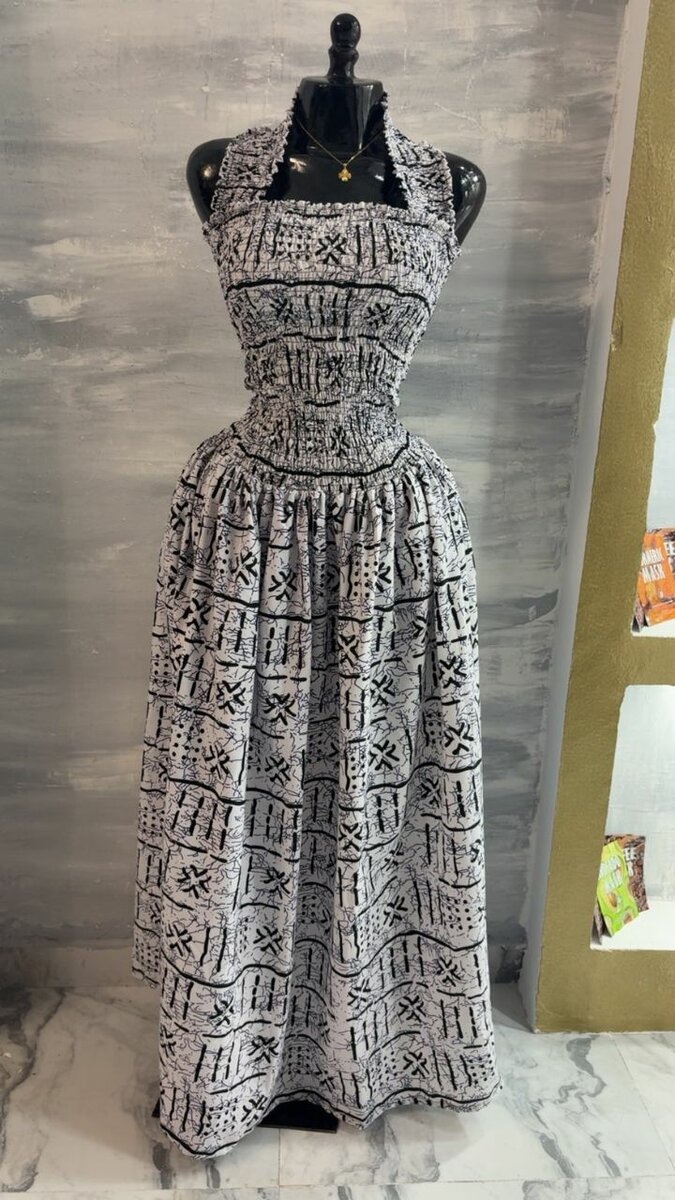 Robe longue imprimée ethnique