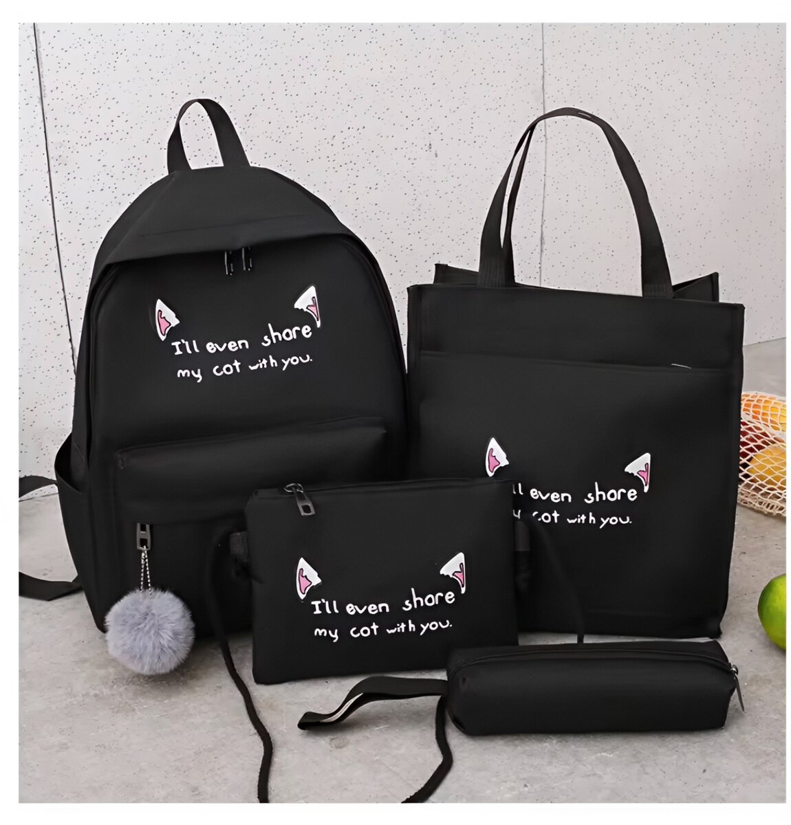 Set de Sacs à Dos Chat Mignon
