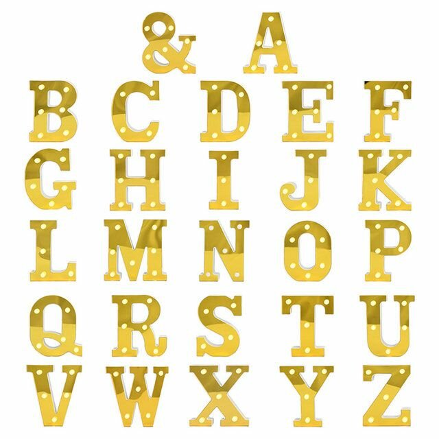 Lettres Lumineuses Or LED Décor