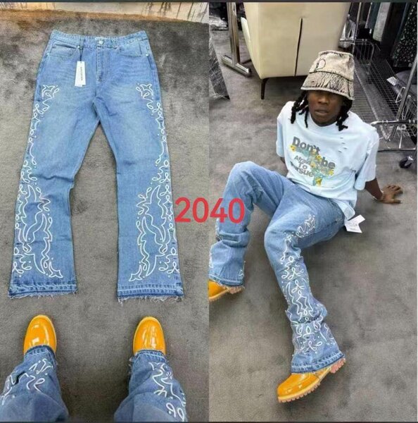 Jean décontracté brodé homme