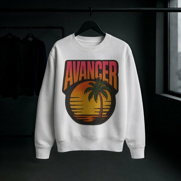 Sweat-shirt blanc AVANCER sunset