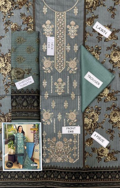 Printed lawn suit