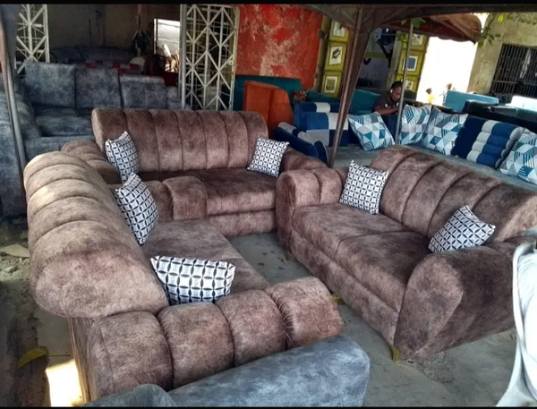 Canapé d'angle en tissu confortable