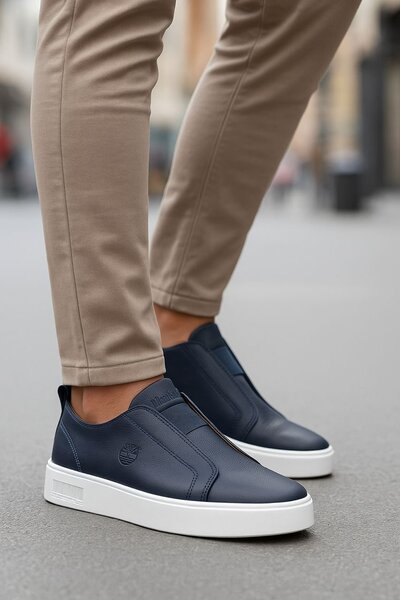 Baskets Slip-On en Cuir Homme
