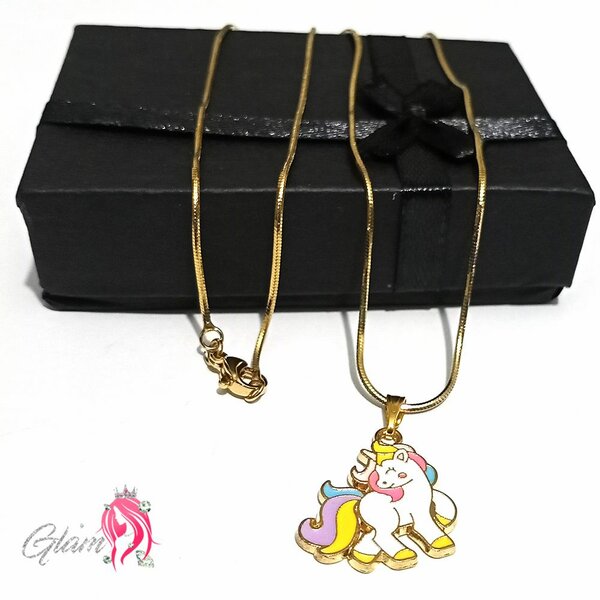 Cute Unicorn Necklace Gift Box