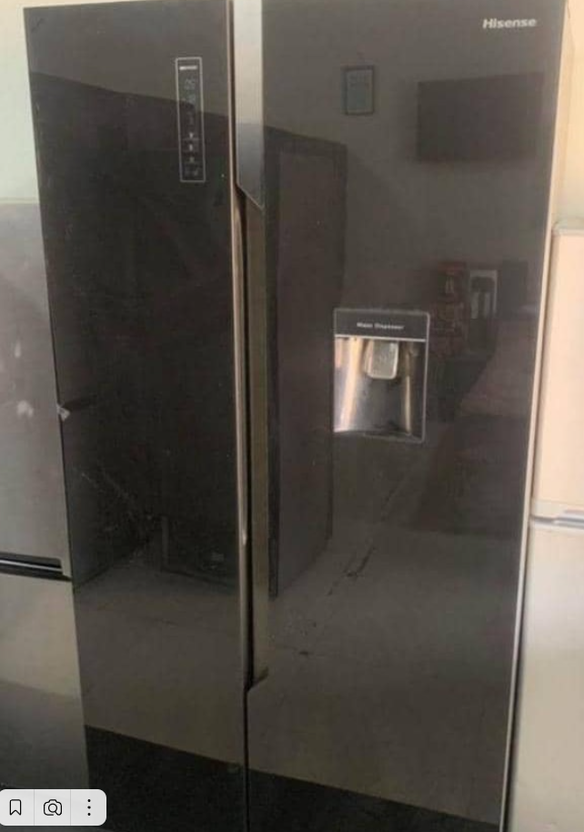  HiSense Glass Double Door Fridge 