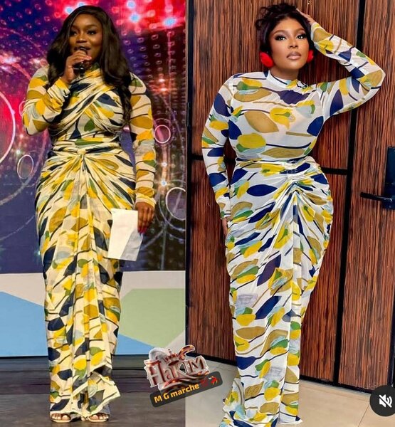 Robe longue à motifs