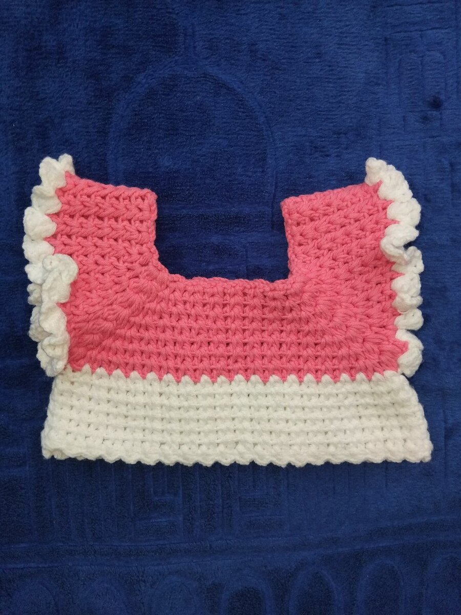 Set crochet bébé rose et blanc