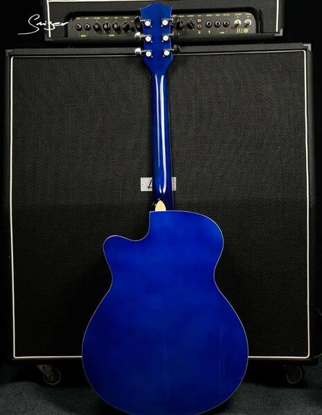 Guitare acoustique bleue élégante