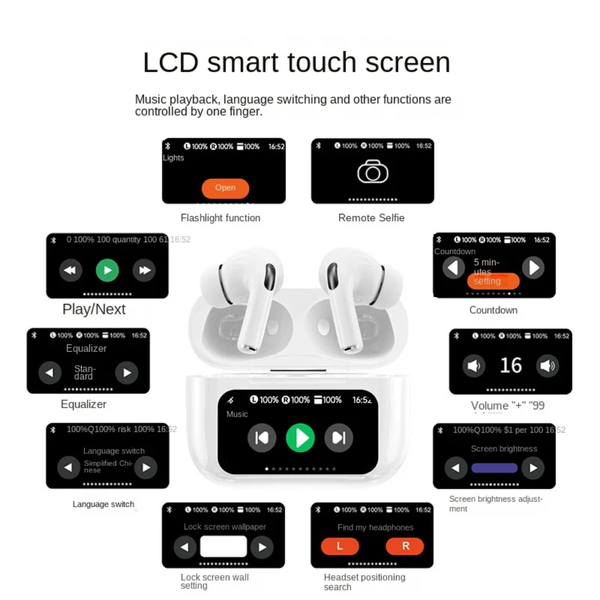 Écouteurs sans fil écran tactile
