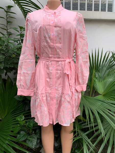 Robe Chemisier Rose Élégante