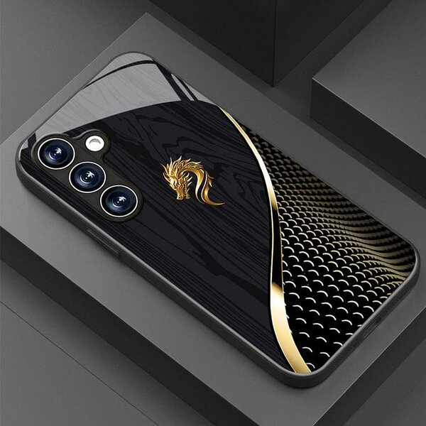 Coque de téléphone en bois et métal doré