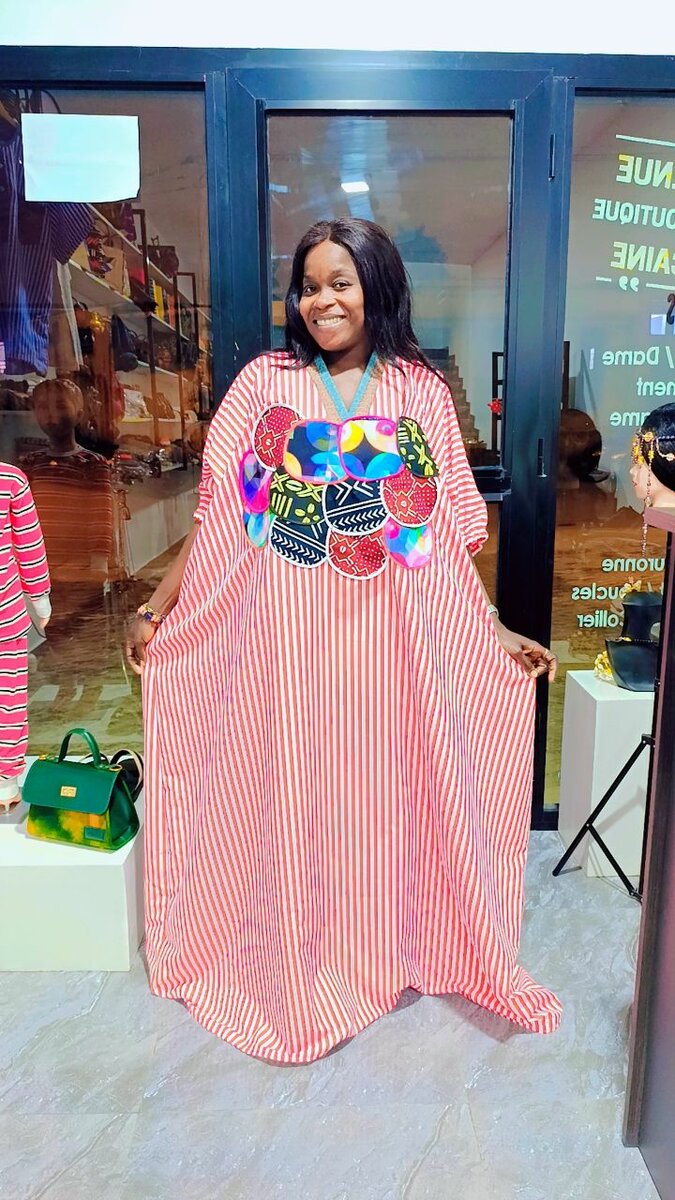 Robe décontractée rayée ethnique