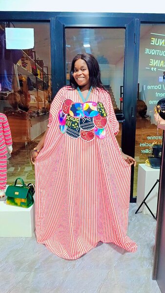 Robe décontractée rayée ethnique