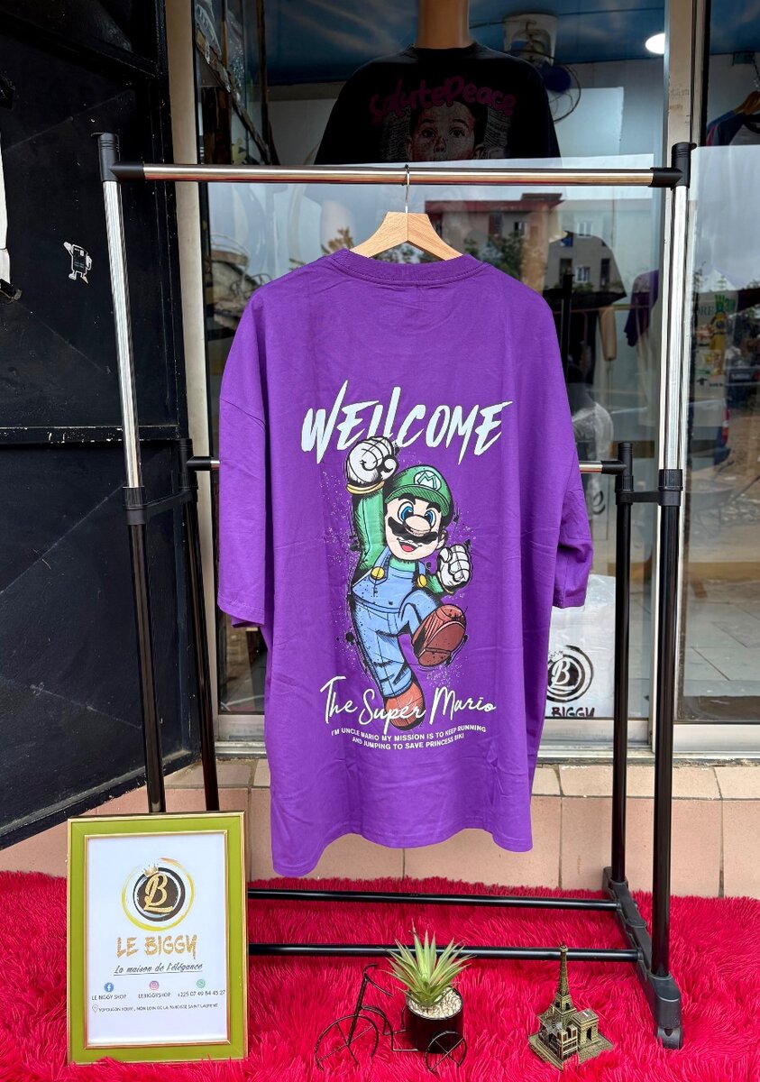 T-shirt violet Super Mario