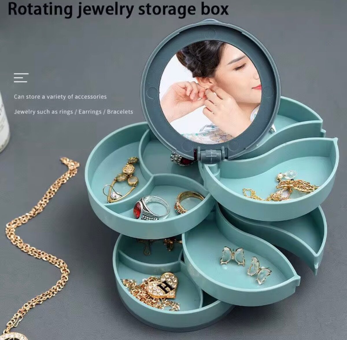 Boîte à bijoux rotative