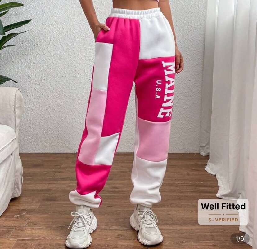 Pantalon Jogger Femme Patchwork