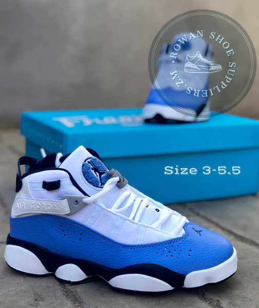 Men's Air Jordan 6 sneakers, blue and white