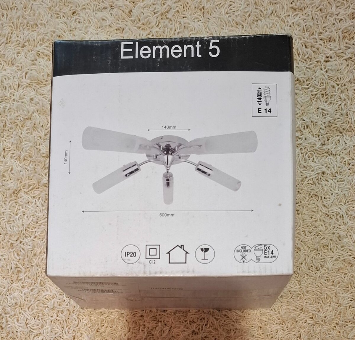 Plafonnier metal 5 globe (E14)