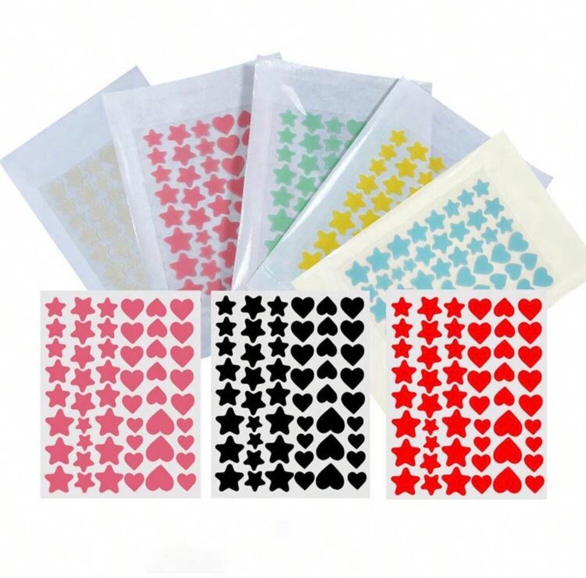 Stickers décoratifs formes étoiles cœurs