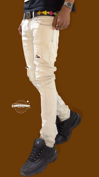 Jean Slim Déchiré Homme