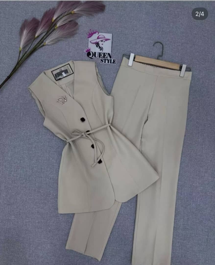 Ensemble pantalon élégant beige