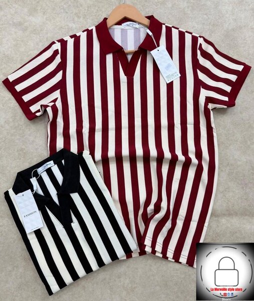 Polo rayé homme élégant