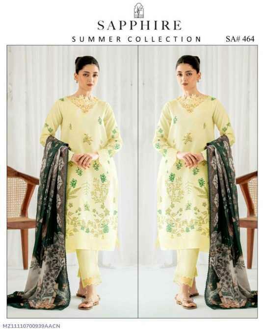 3 Psc Women's Unstitched Suit