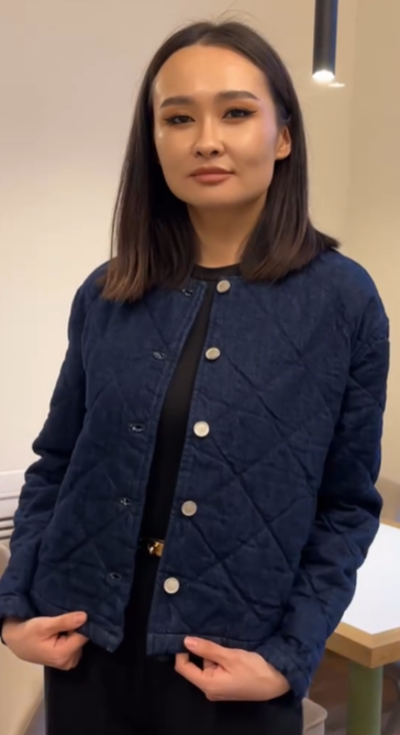 Джинсовый стёганый бомбер от ZARA