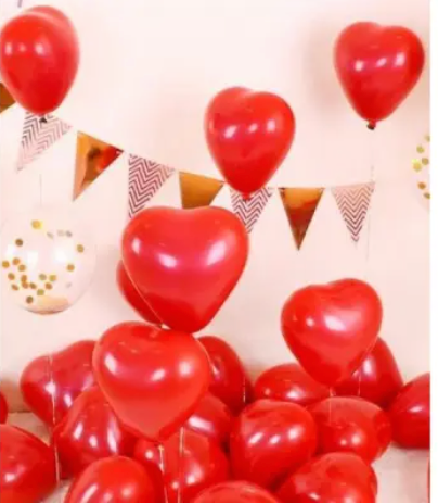 10 Pieces Heart Shape Latex Balloons Red color