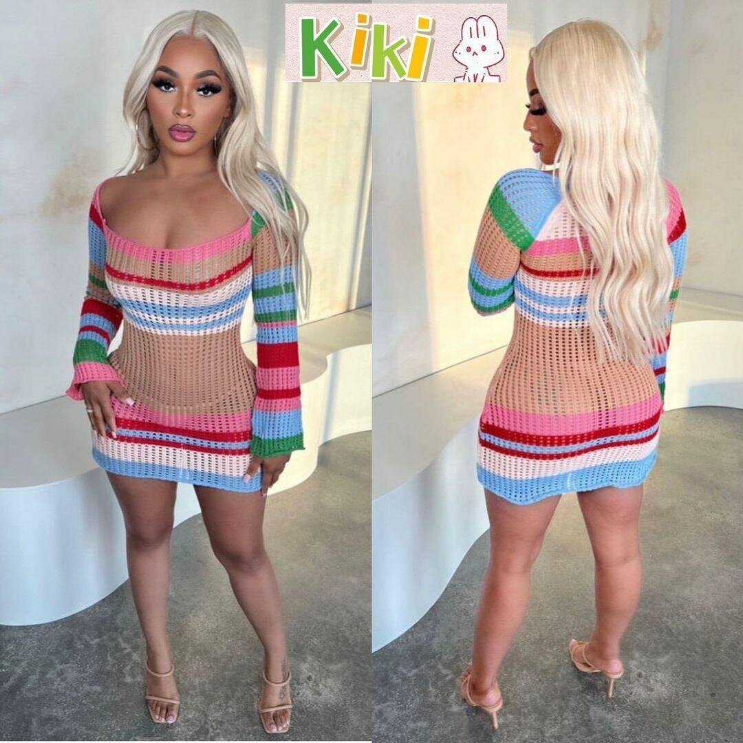 Robe Maille Multicolore